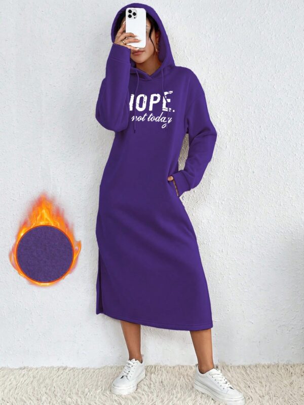 Vestido Sudadera con Capucha y Estampado de Letras - Image 41