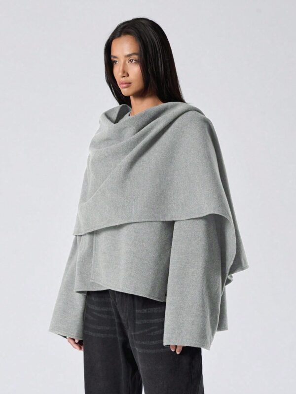 Poncho Abrigo Capa Liso Minimalista para Otoño/Invierno - Image 28