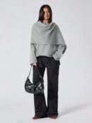 Poncho Abrigo Capa Liso Minimalista para Otoño/Invierno