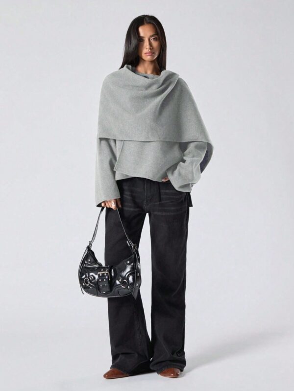 Poncho Abrigo Capa Liso Minimalista para Otoño/Invierno - Image 29
