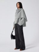 Poncho Abrigo Capa Liso Minimalista para Otoño/Invierno