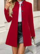 Abrigo Casual de Mujer en Color Sólido para Otoño/Invierno