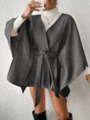 Abrigo Minimalista Versátil con Capa para Otoño/Invierno