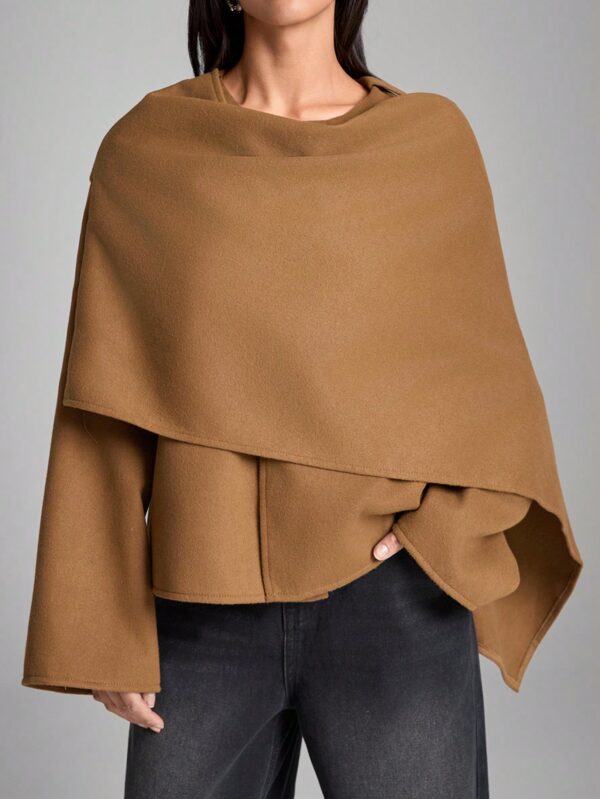 Poncho Abrigo Capa Liso Minimalista para Otoño/Invierno - Image 21