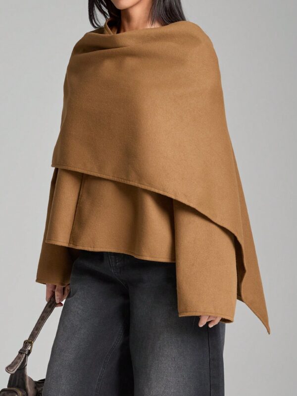 Poncho Abrigo Capa Liso Minimalista para Otoño/Invierno - Image 23
