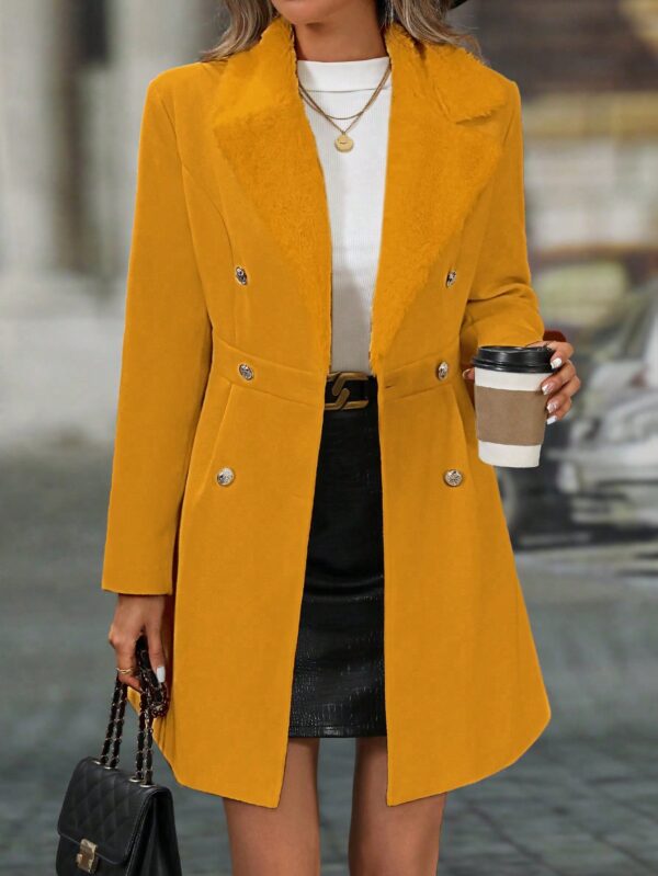 Chaqueta Elegante con Panel Peludo y Botón Doble - Image 33