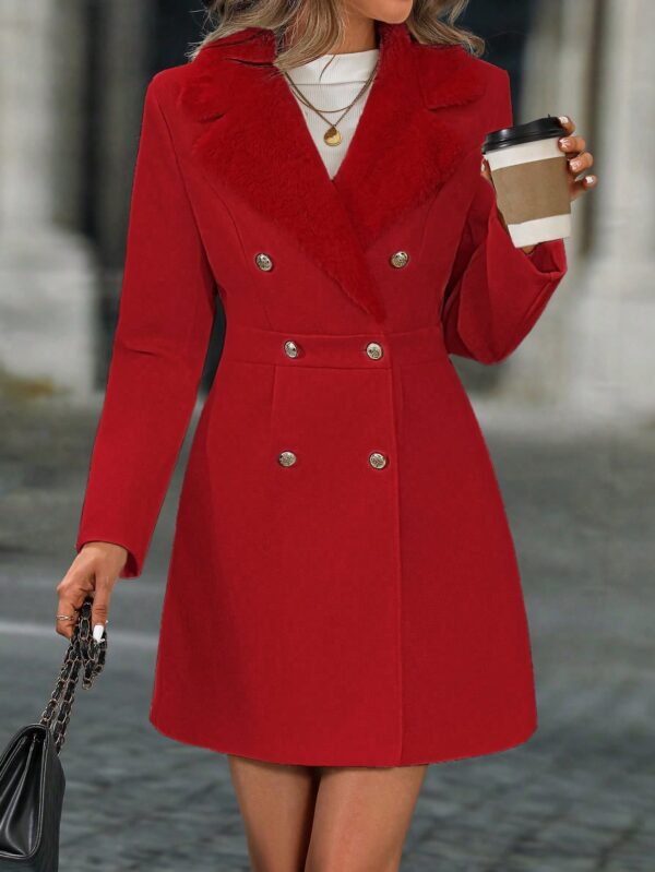 Chaqueta Elegante con Panel Peludo y Botón Doble - Image 63