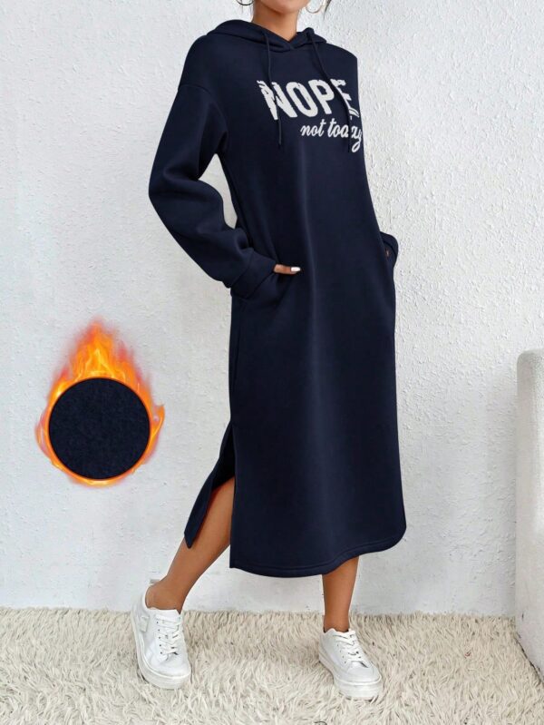 Vestido Sudadera con Capucha y Estampado de Letras - Image 78