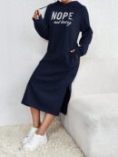Vestido Sudadera con Capucha y Estampado de Letras