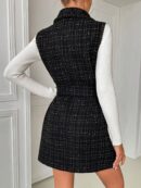 Abrigo Tweed con Solapas y Cinturón