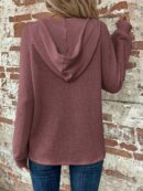 Sudadera con Capucha y Botones Media Manga Raglan