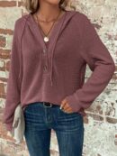 Sudadera con Capucha y Botones Media Manga Raglan