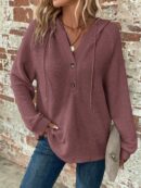 Sudadera con Capucha y Botones Media Manga Raglan