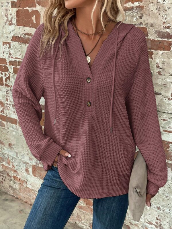 Sudadera con Capucha y Botones Media Manga Raglan - Image 17