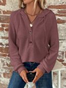 Sudadera con Capucha y Botones Media Manga Raglan