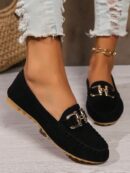 Mocasines Casuales de Mujer con Hebilla Metálica