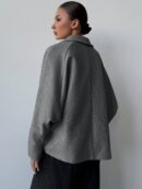 Chaqueta Casual de Manga Raglan y Cuello Chal