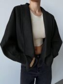 Chaqueta Casual de Manga Raglan y Cuello Chal