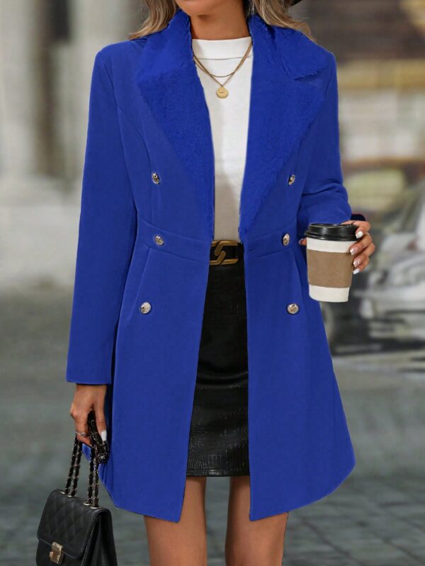 Chaqueta Elegante con Panel Peludo y Botón Doble - Image 55