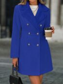 Chaqueta Elegante con Panel Peludo y Botón Doble