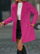 Chaqueta Elegante con Panel Peludo y Botón Doble