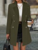Chaqueta Elegante con Panel Peludo y Botón Doble