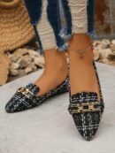Mocasines Elegantes de Gamuza Negra con Punta Afilada