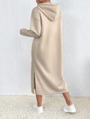 Vestido Sudadera con Capucha y Estampado de Letras