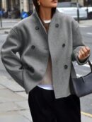 Campera Casual de Manga Larga con Doble Botonadura