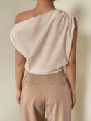 Blusa Satinada sin Mangas para Mujer, Estilo Minimalista