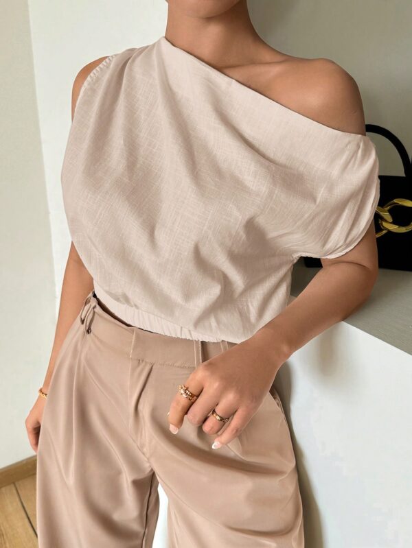 Blusa Satinada sin Mangas para Mujer, Estilo Minimalista - Image 34