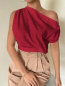 Blusa Satinada sin Mangas para Mujer, Estilo Minimalista