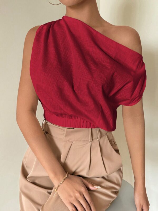 Blusa Satinada sin Mangas para Mujer, Estilo Minimalista - Image 26