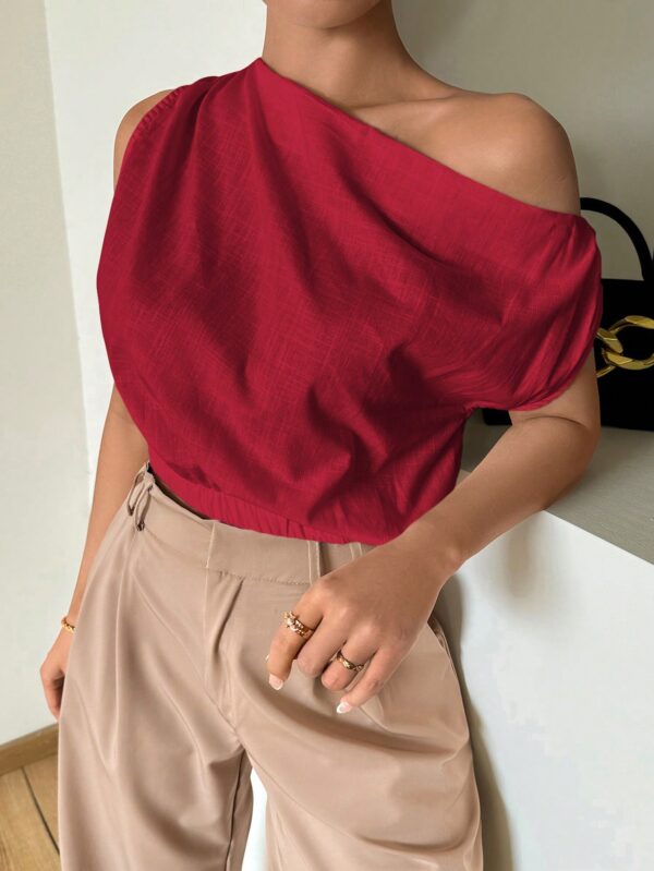 Blusa Satinada sin Mangas para Mujer, Estilo Minimalista - Image 28
