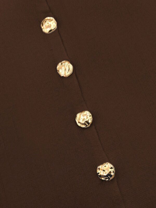 Chaleco Elegante de Botones Metálicos con Cuello Redondo - Image 71