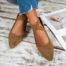 Zapatos Planos Negros Clásicos con Punta Afilada para Mujer