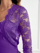 Chaqueta Corta de Encaje con Ribete Escalopado