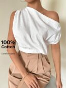 Blusa Satinada sin Mangas para Mujer, Estilo Minimalista