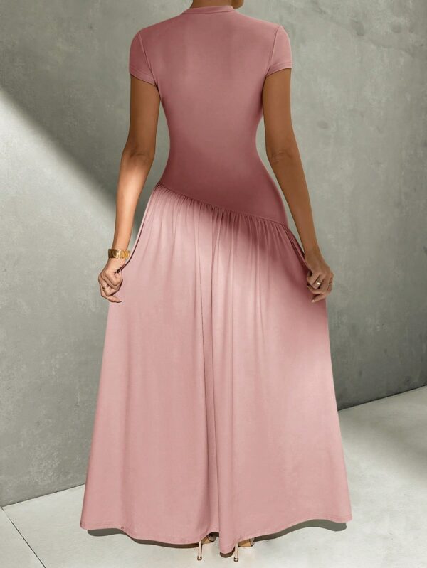 Vestido Midi Asimétrico A-Line Elegante y Simple con Cuello Alto - Image 46
