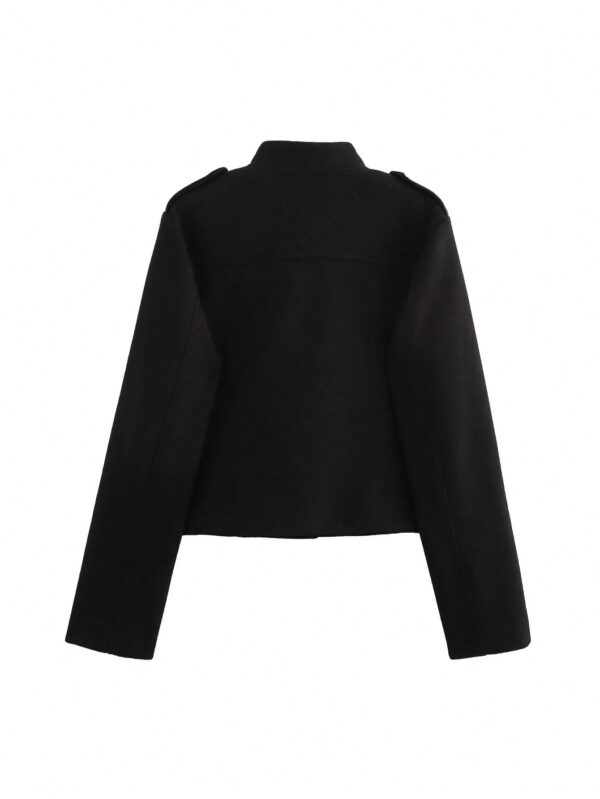 Chaqueta Otoñal para Mujer Color Vino con Botones y Bolsillos - Image 19