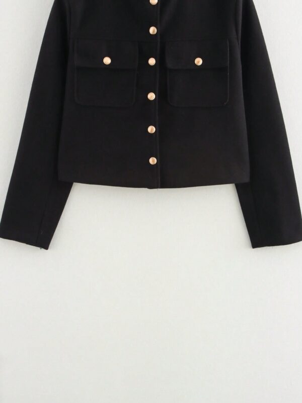 Chaqueta Otoñal para Mujer Color Vino con Botones y Bolsillos - Image 12