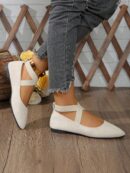 Zapatos Planos Negros Clásicos con Punta Afilada para Mujer