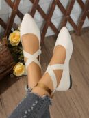 Zapatos Planos Negros Clásicos con Punta Afilada para Mujer