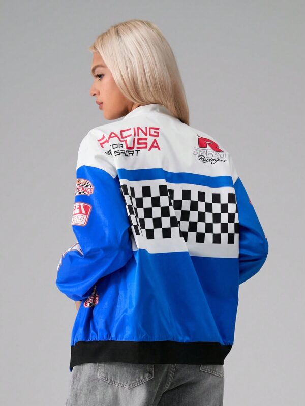 Campera Bomber Letras Contraste con Hombros Caídos - Image 21