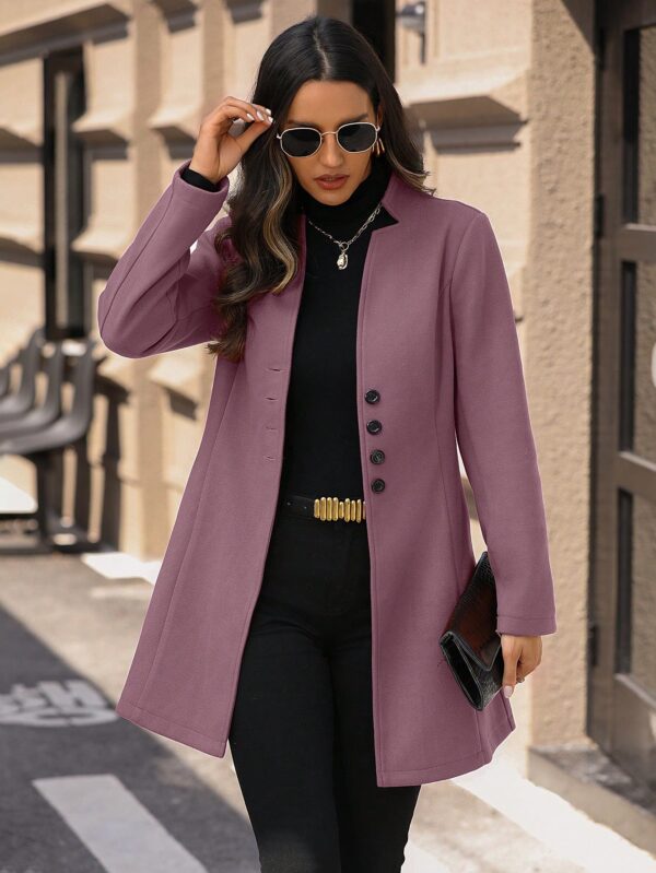 Chaqueta de Lana con Cuello Alto y Entallada para Mujer - Image 27