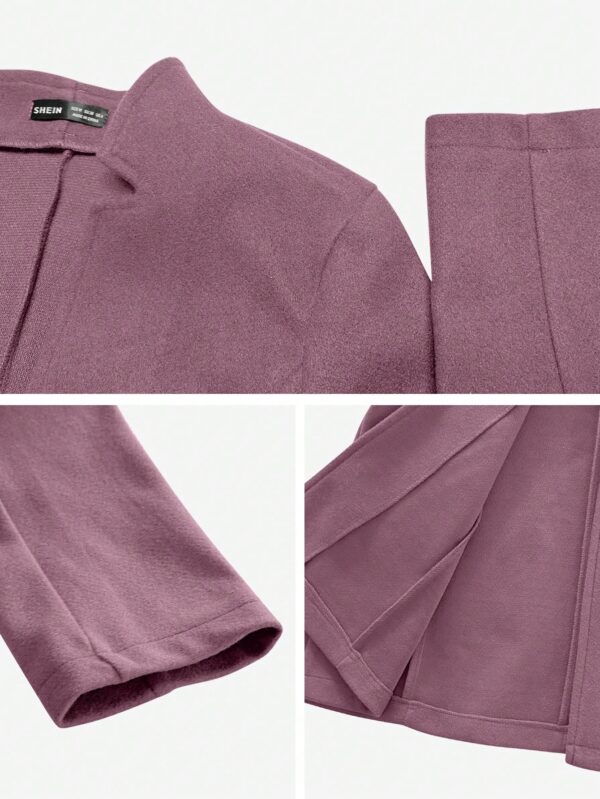 Chaqueta de Lana con Cuello Alto y Entallada para Mujer - Image 32