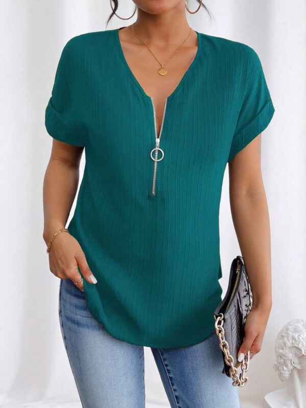 Blusa Casual con Cremallera y Manga Murciélago - Image 46