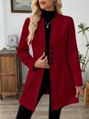 Chaqueta de Lana Casual para Vacaciones con Cuello Mini