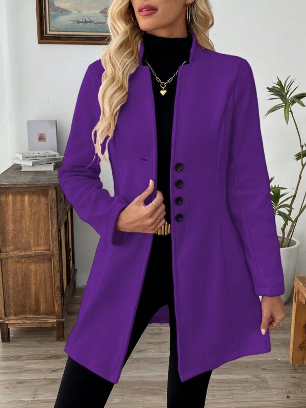 Chaqueta de Lana Casual para Vacaciones con Cuello Mini - Image 33