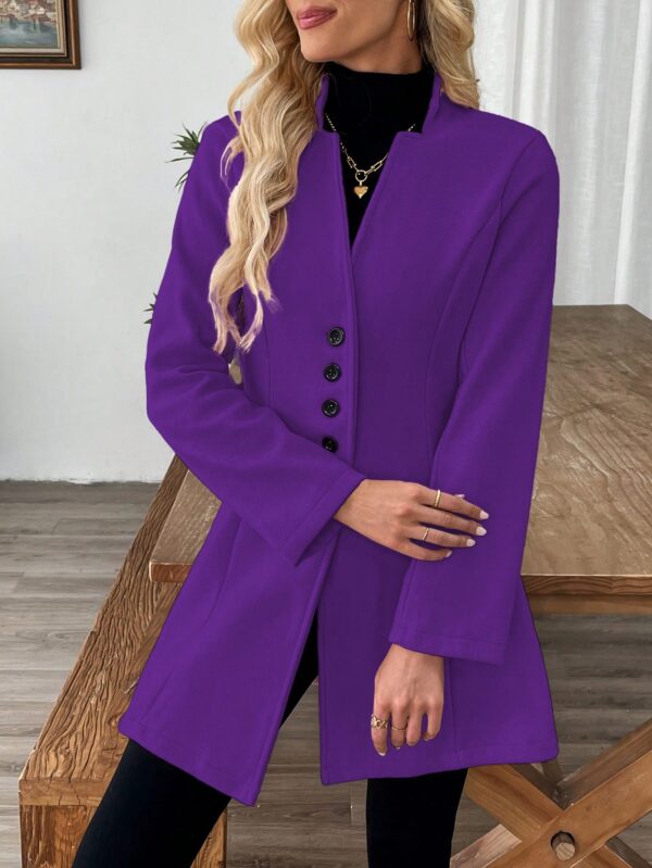 Chaqueta de Lana Casual para Vacaciones con Cuello Mini - Image 35